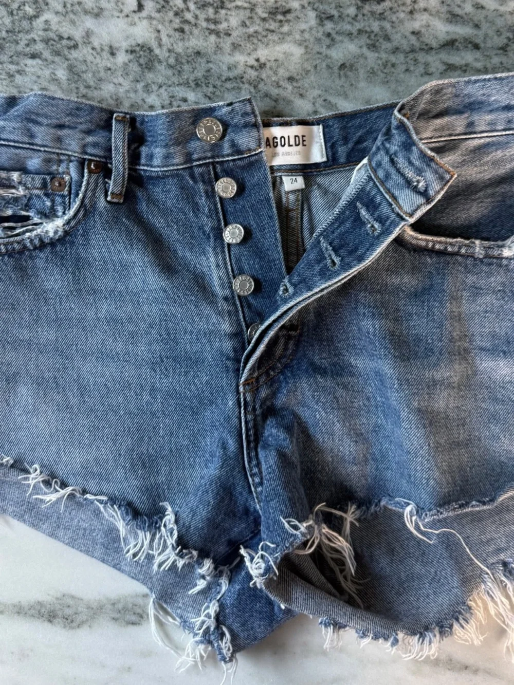 AGOLDE Parker denim shorts